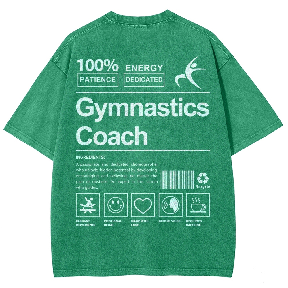 Gymnastics Coach Unisex Fit Washed T-Shirt-moweekender