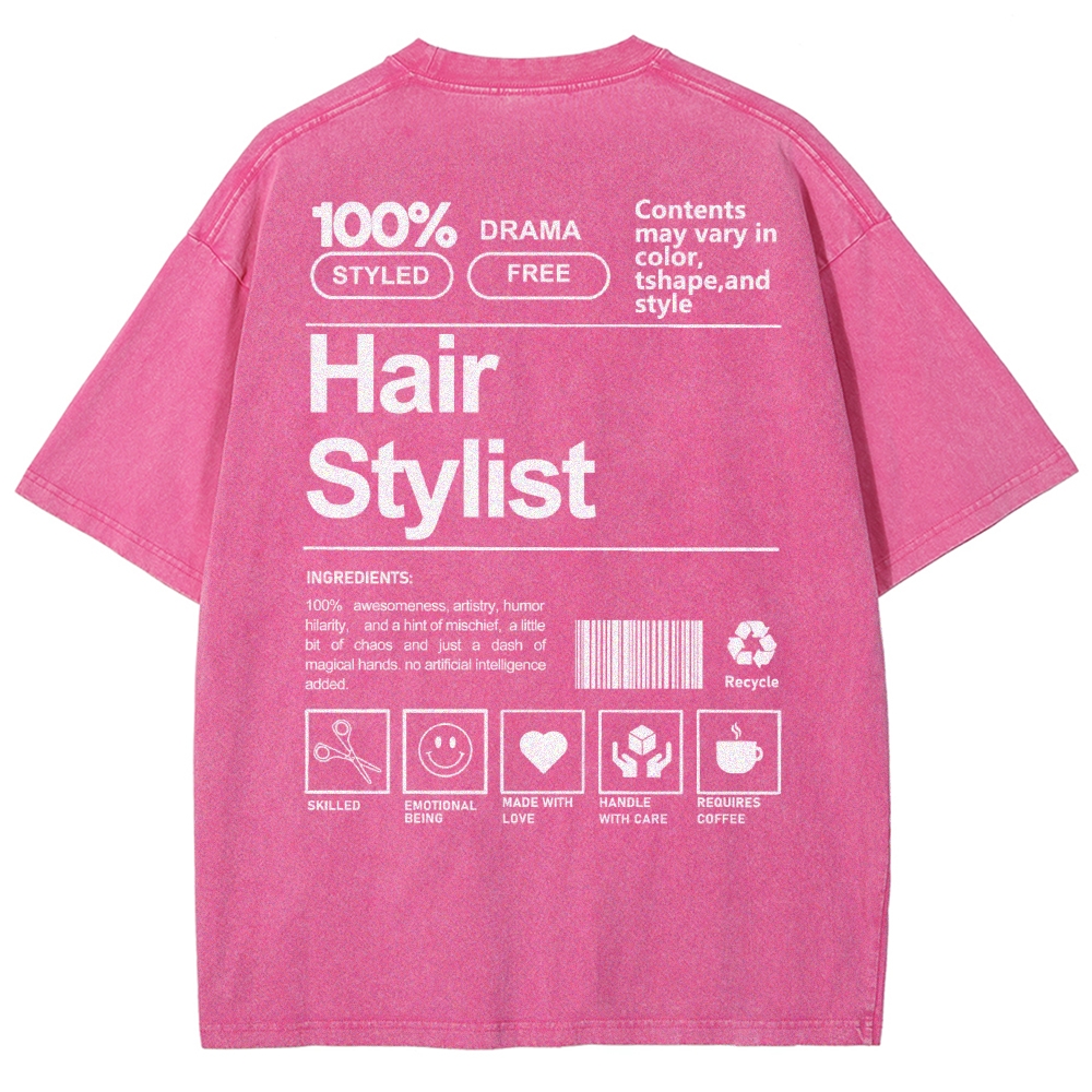 Hair Stylist Addcustom Washed T-shirt