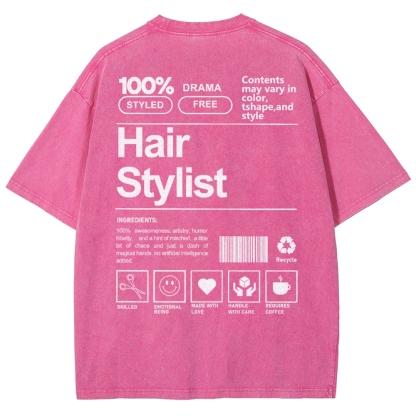 Hair Stylist Addcustom Washed T-shirt