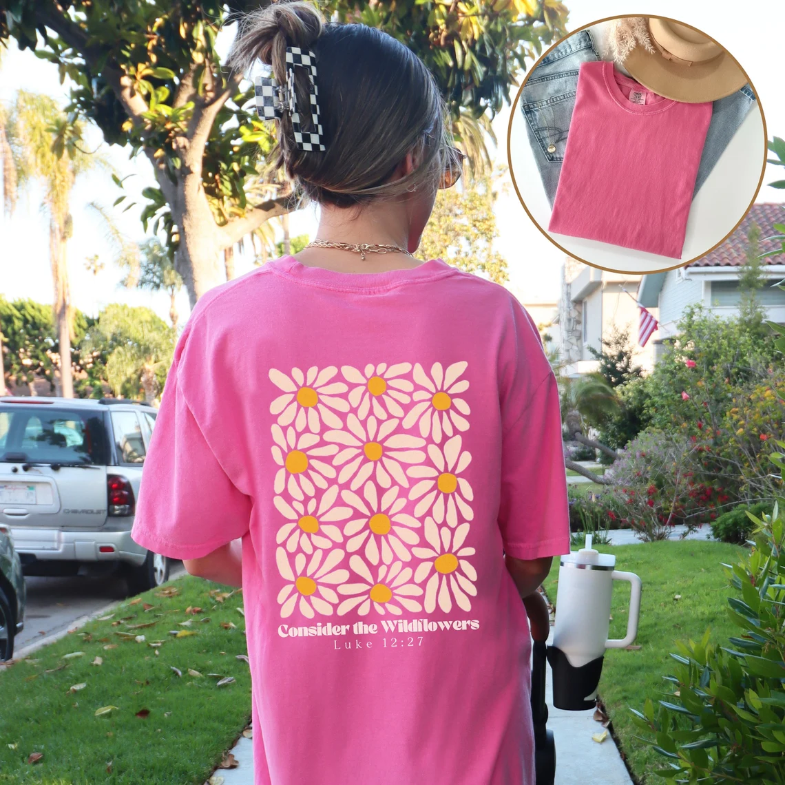 Consider The WildFlower Vintage Snowflake Washed T-Shirt-moweekender