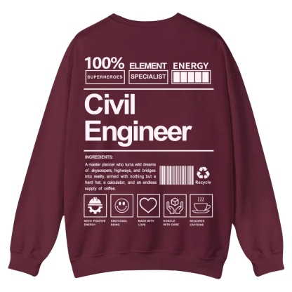 Civil Engineer Pattern Crew Neck Sweatshirt-moweekender