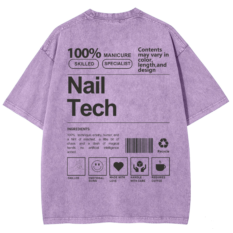 Nail Tech Unisex Fit Washed T-Shirt-moweekender