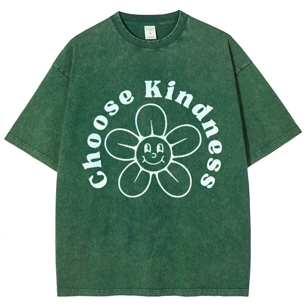 Choose Kindness Vintage Snowflake Washed T-Shirt-moweekender