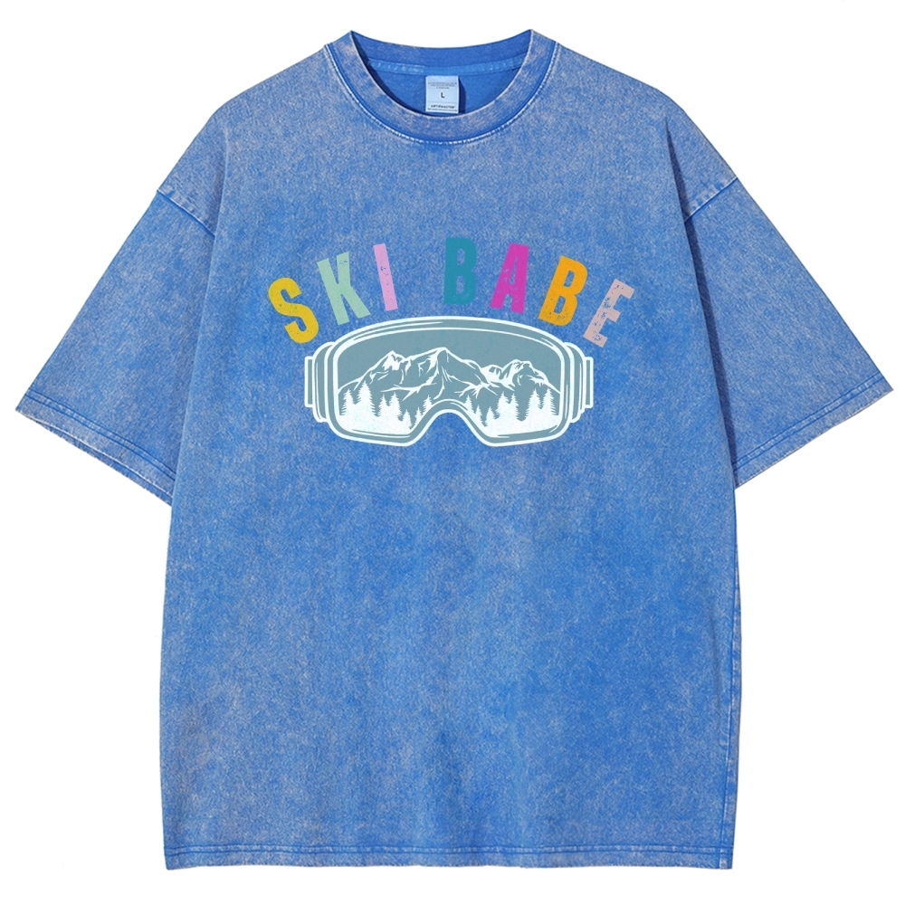 Ski Unisex Fit Washed T-Shirt-moweekender