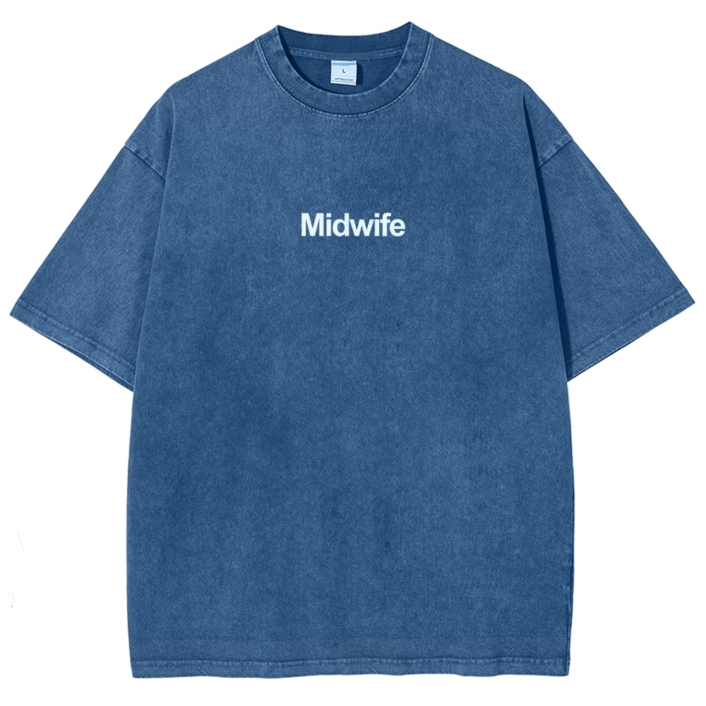 Midwife Unisex Fit Washed T-Shirt-moweekender