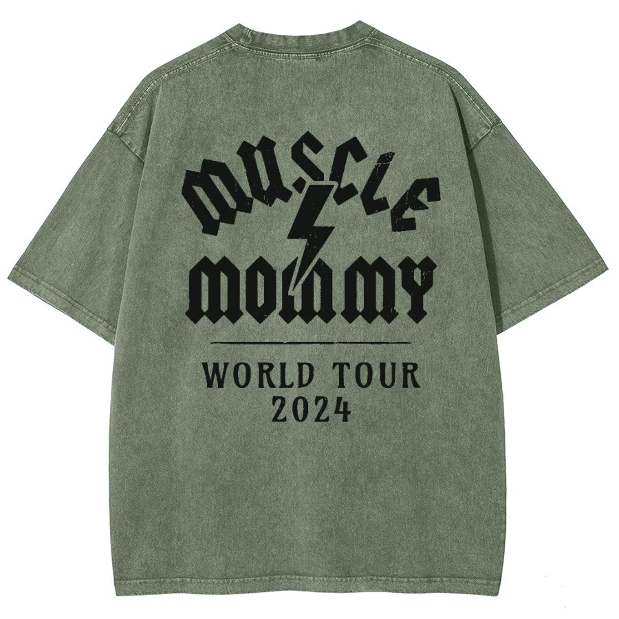 Muscle Mommy Unisex Fit Washed Oversized T-Shirt-moweekender