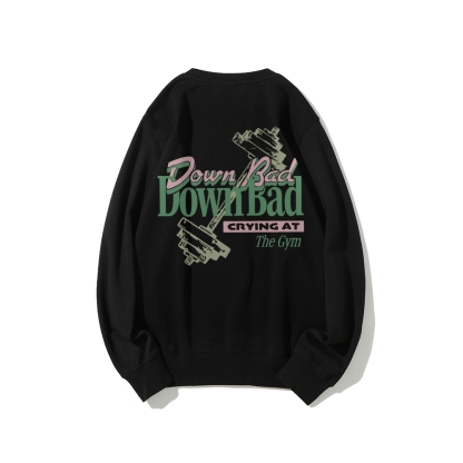 Down Bad Crying At The Gym Casual Crewneck Sweatshirt-moweekender