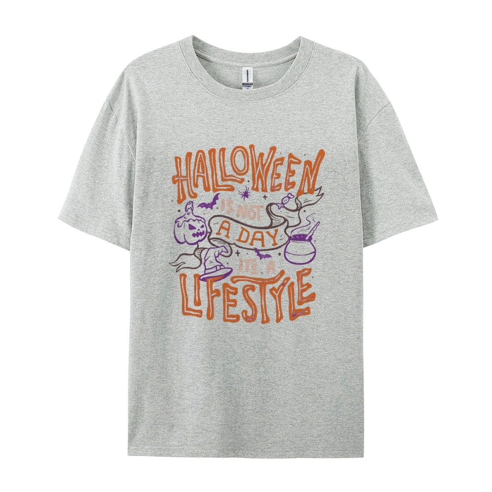 Halloween is life Cotton Short-Sleeved T-Shirt-moweekender