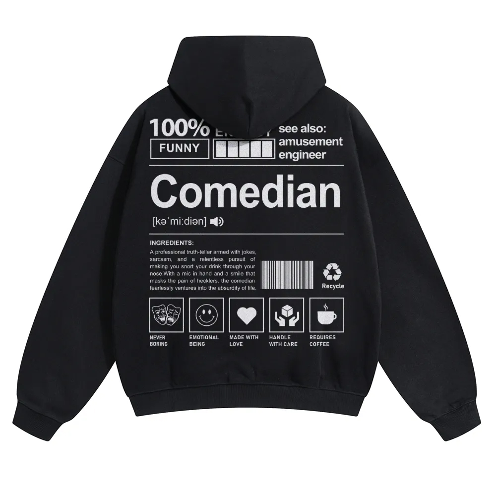 Comedian Unisex Casual Anime Print Hoodie-moweekender