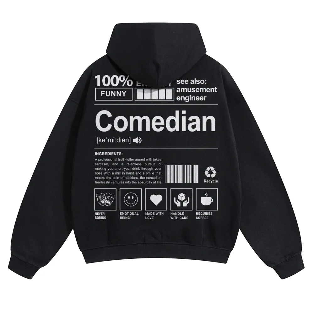 Comedian Unisex Casual Anime Print Hoodie-moweekender