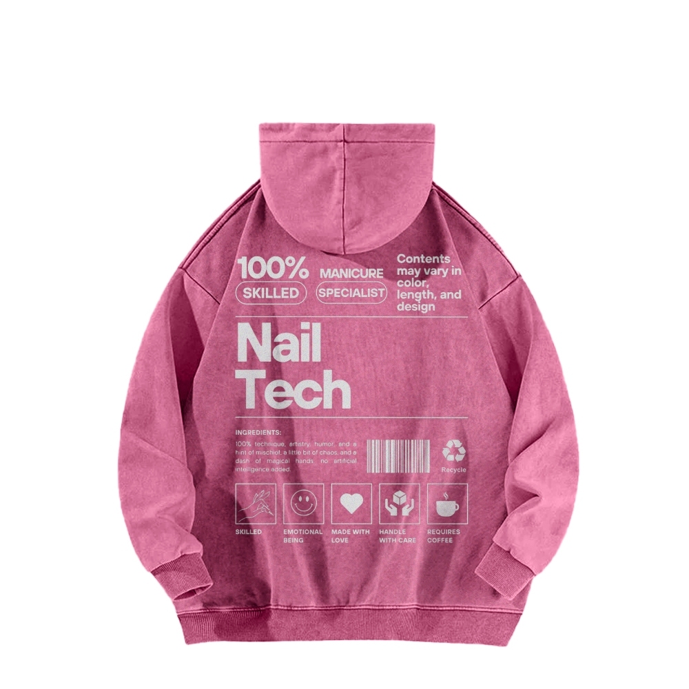 Nail Tech Casual Washed Hoodie-moweekender