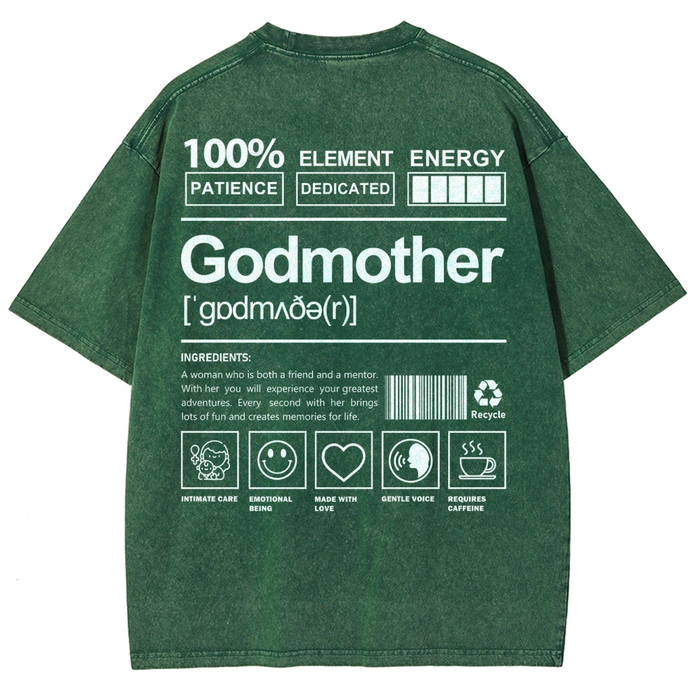 Godmother Unisex Fit Washed T-Shirt-moweekender