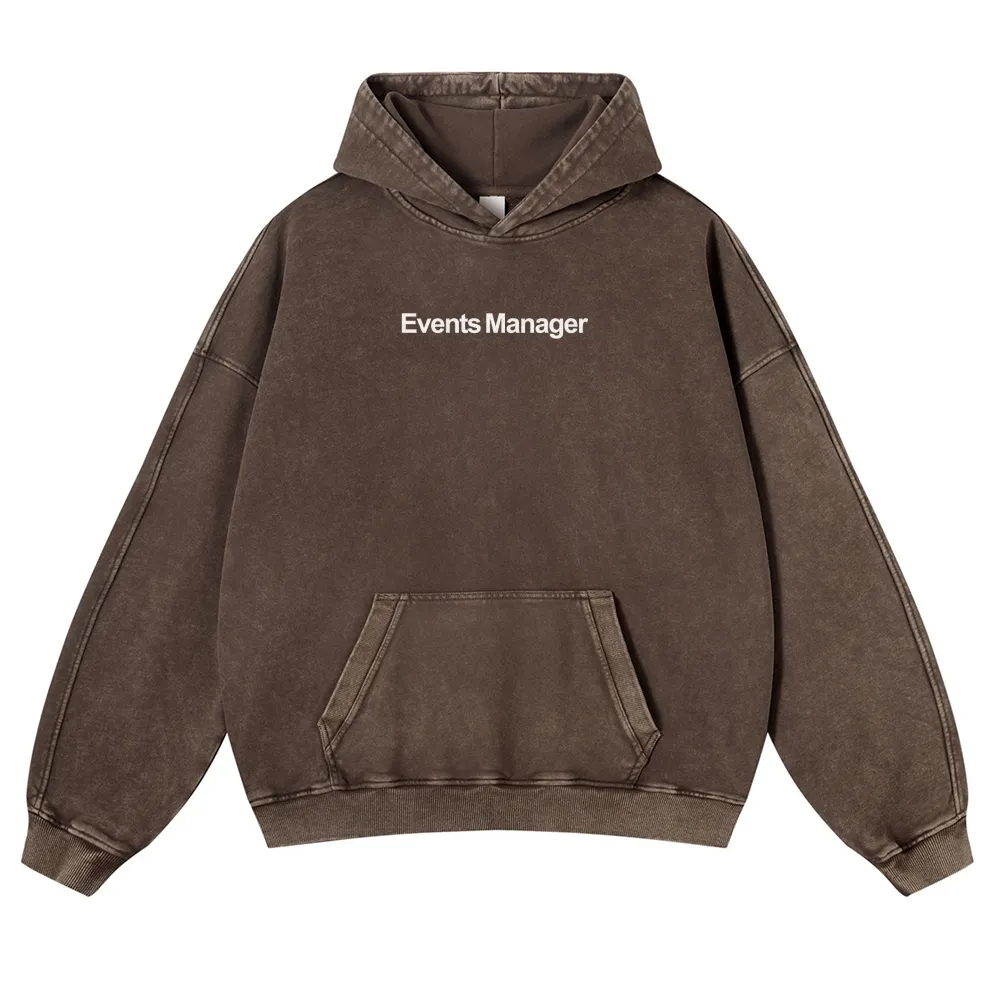 Events Manager Printed Vintage Washed Hoodie-moweekender