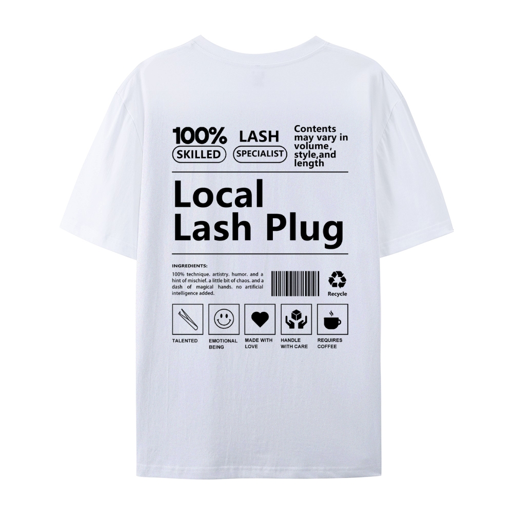 Local Lash Plug Casual Short Sleeve T-Shirt-moweekender