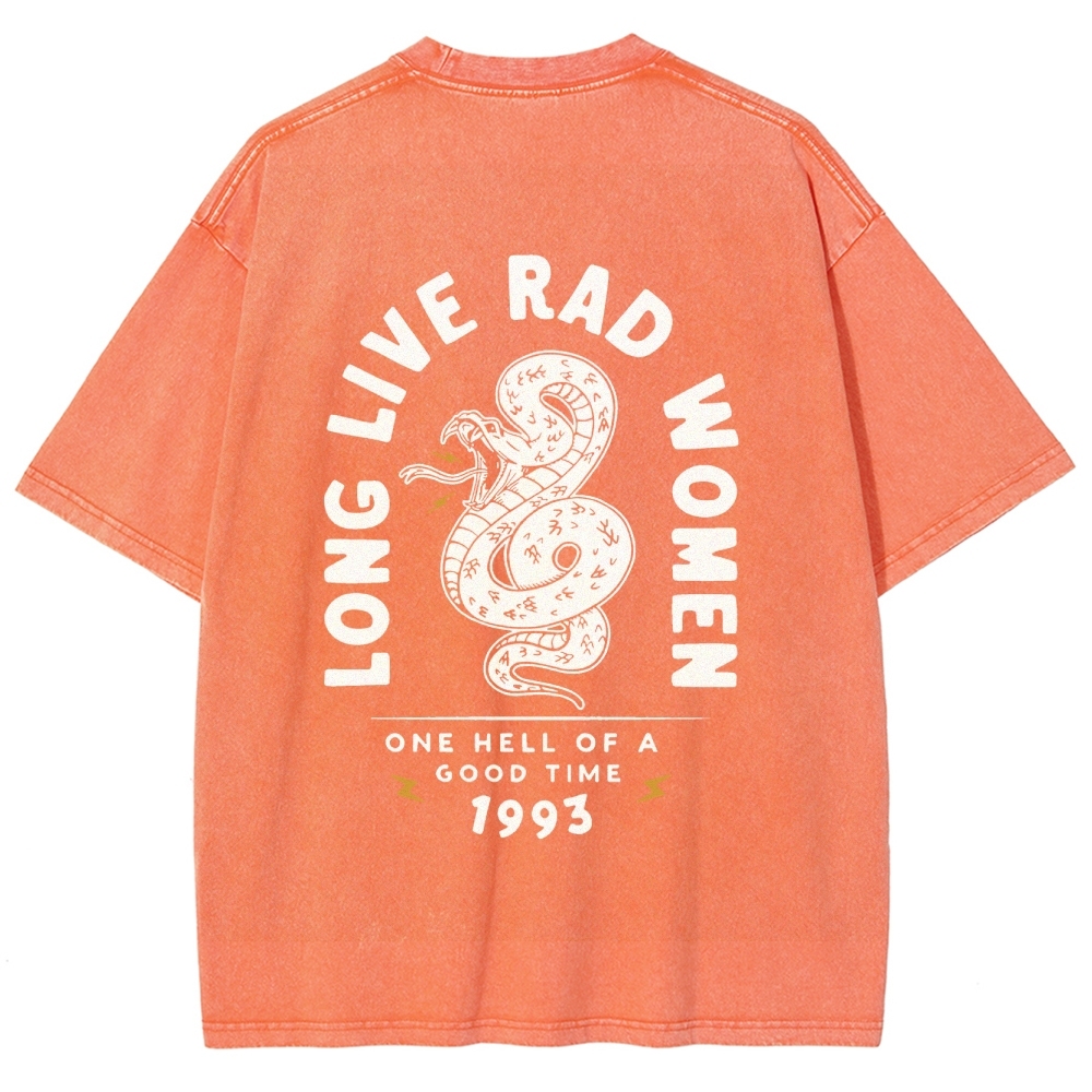 Long Live Rad Women Vintage Snowflake Washed T-Shirt-moweekender