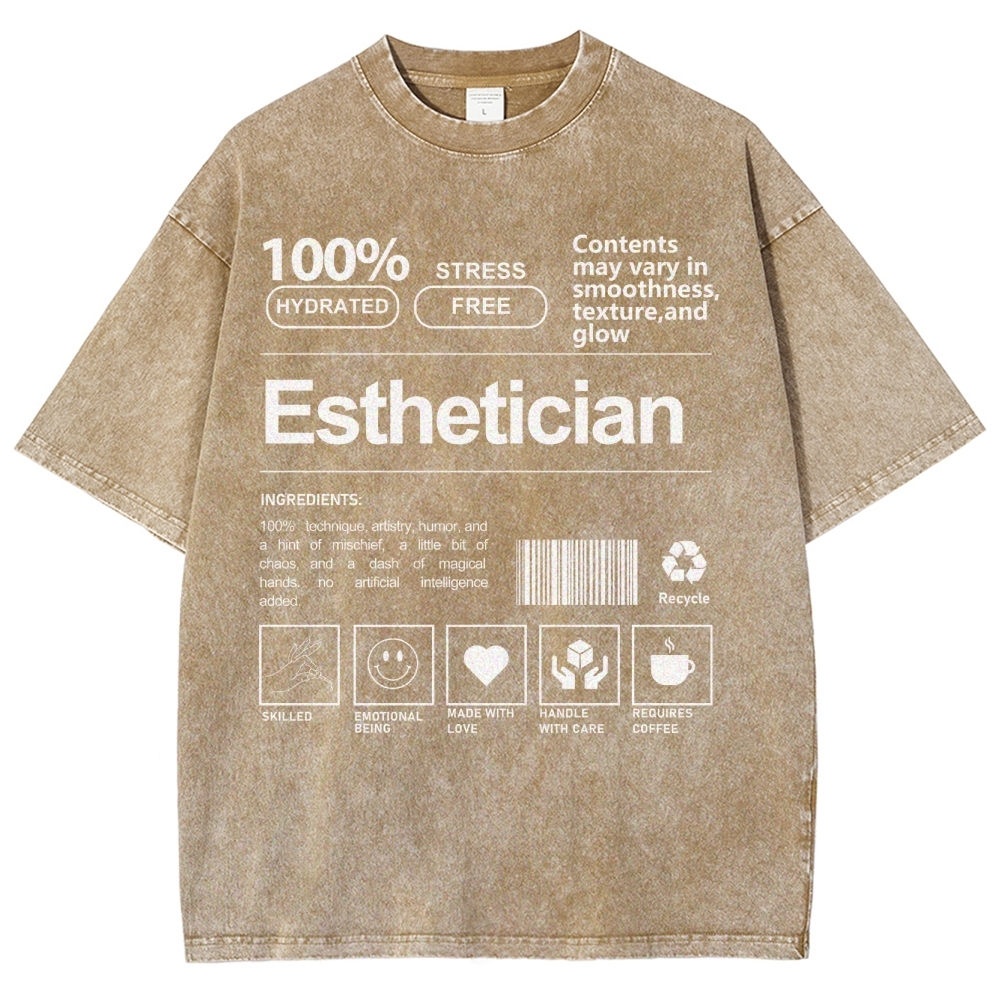 Esthetician Unisex Fit Washed T-Shirt-moweekender