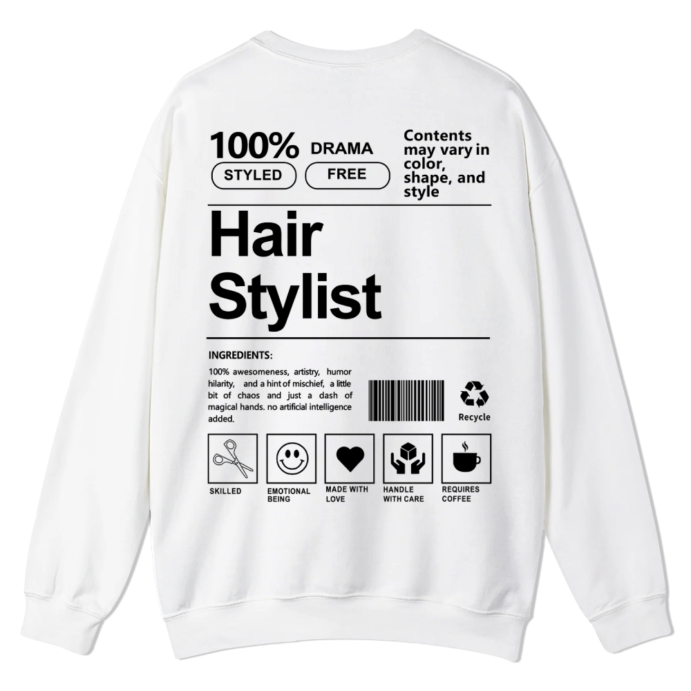 Hair Stylist Pattern Crew Neck Sweatshirt-moweekender