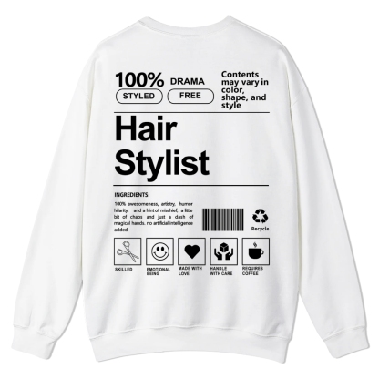 Hair Stylist Pattern Crew Neck Sweatshirt-moweekender