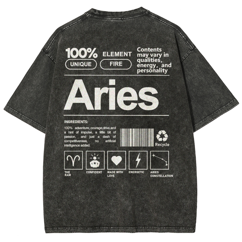 Aries Unisex Fit Washed T-Shirt