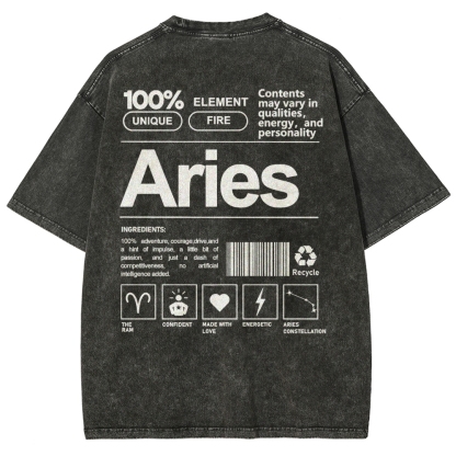Aries Unisex Fit Washed T-Shirt
