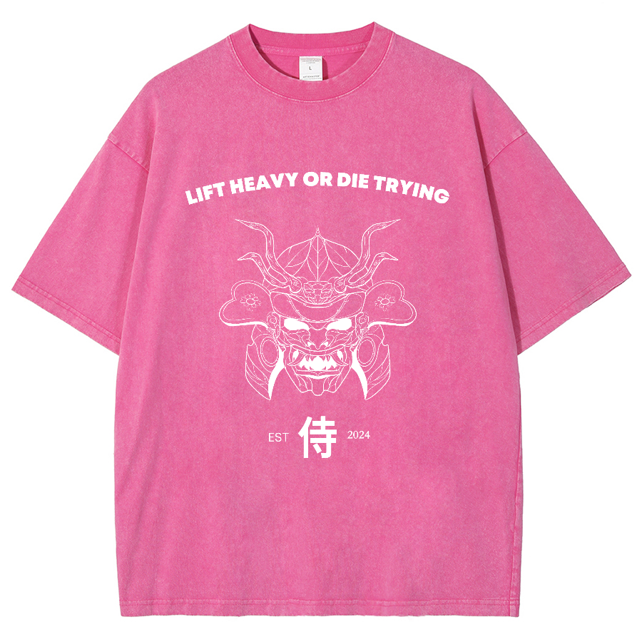 Lift Heavy Or Die Trying Unisex Fit Washed Oversized T-Shirt-moweekender
