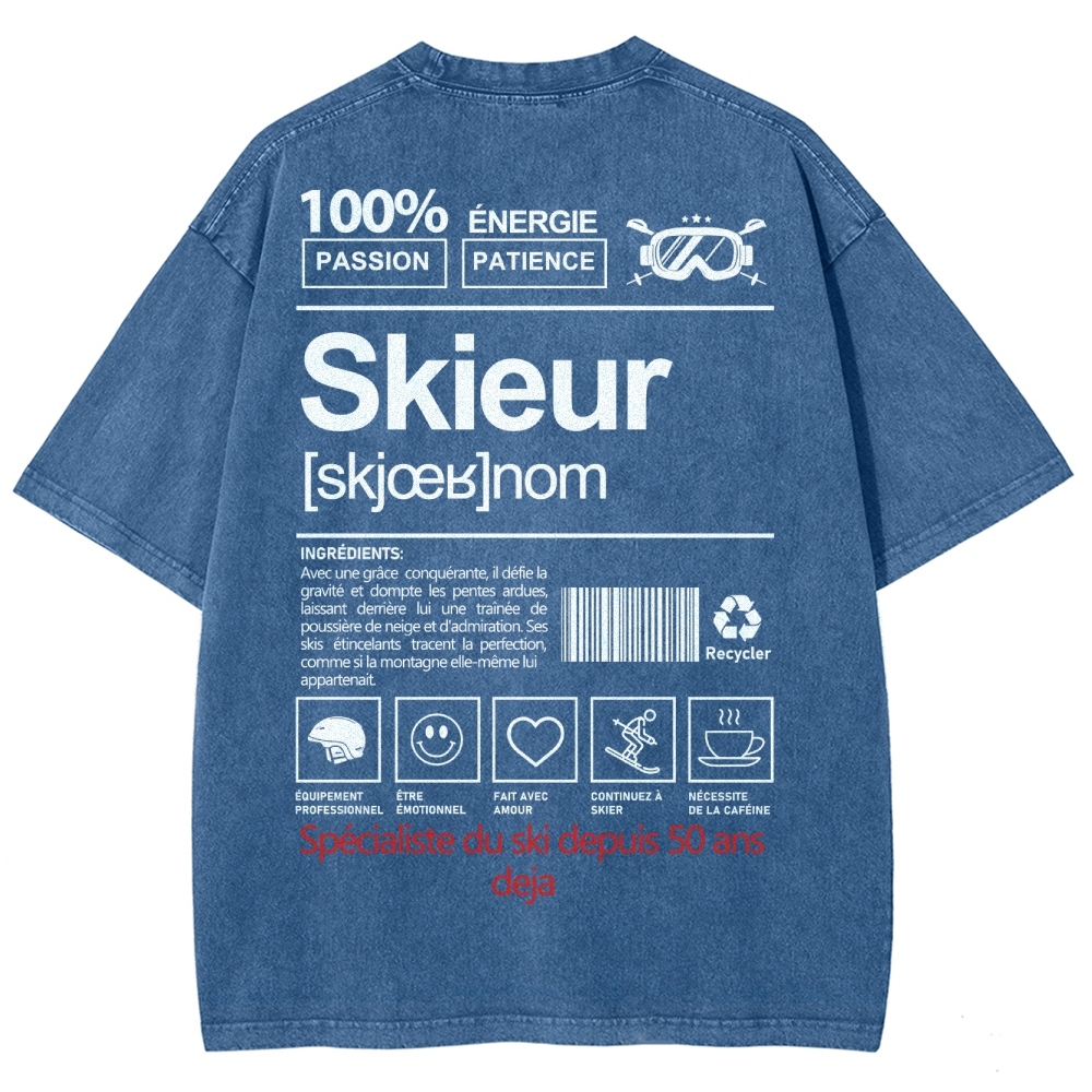 Skieur Unisex Fit Washed T-Shirt-moweekender