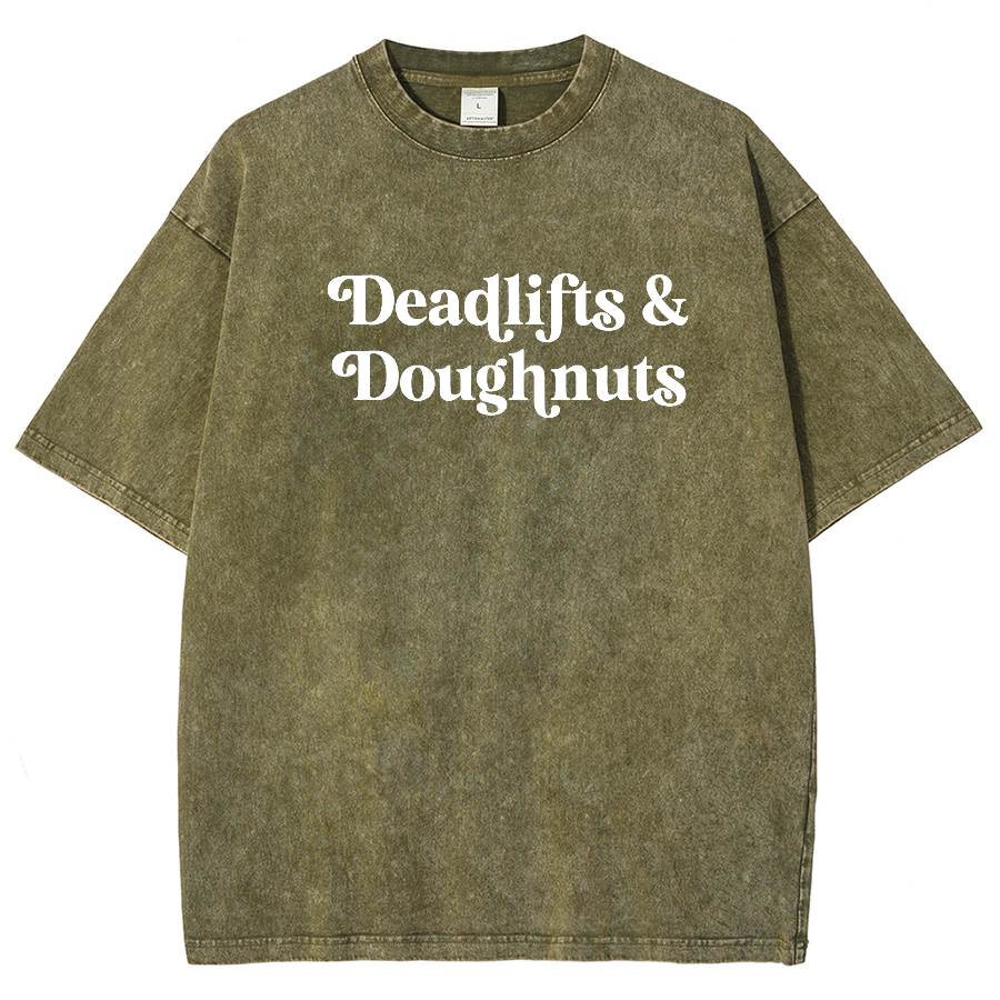 Deadlifts & Dounghts Unisex Fit Washed Oversized T-Shirt-moweekender