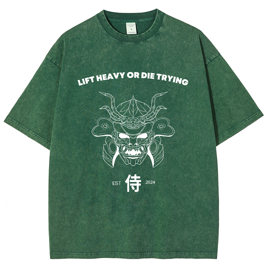 Lift Heavy Or Die Trying Unisex Fit Washed Oversized T-Shirt-moweekender