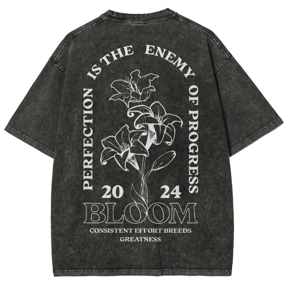 2024 Bloom Vintage Snowflake Washed T-Shirt-moweekender