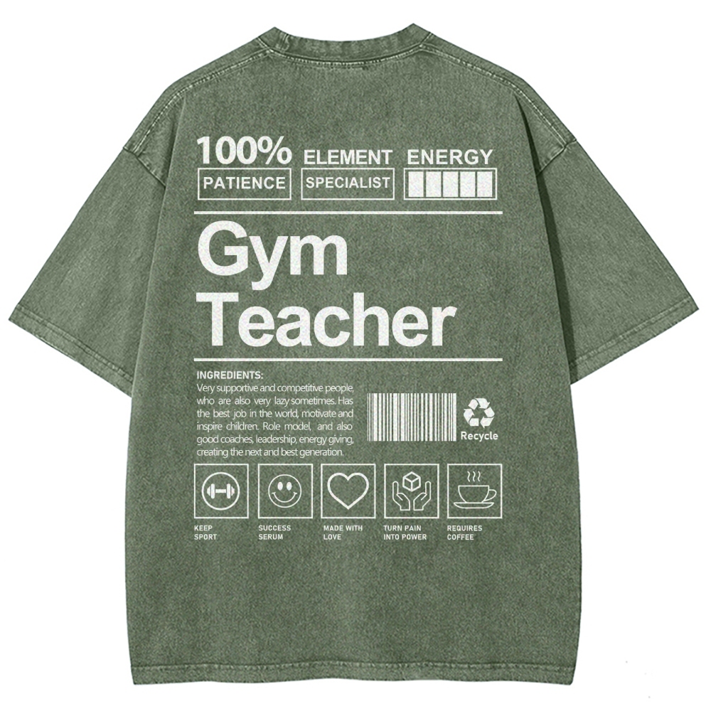 Gym Teacher Unisex Fit Washed T-Shirt-moweekender