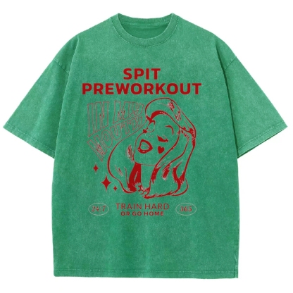 Spit Preworkout Vintage Snowflake Washed T-Shirt-moweekender