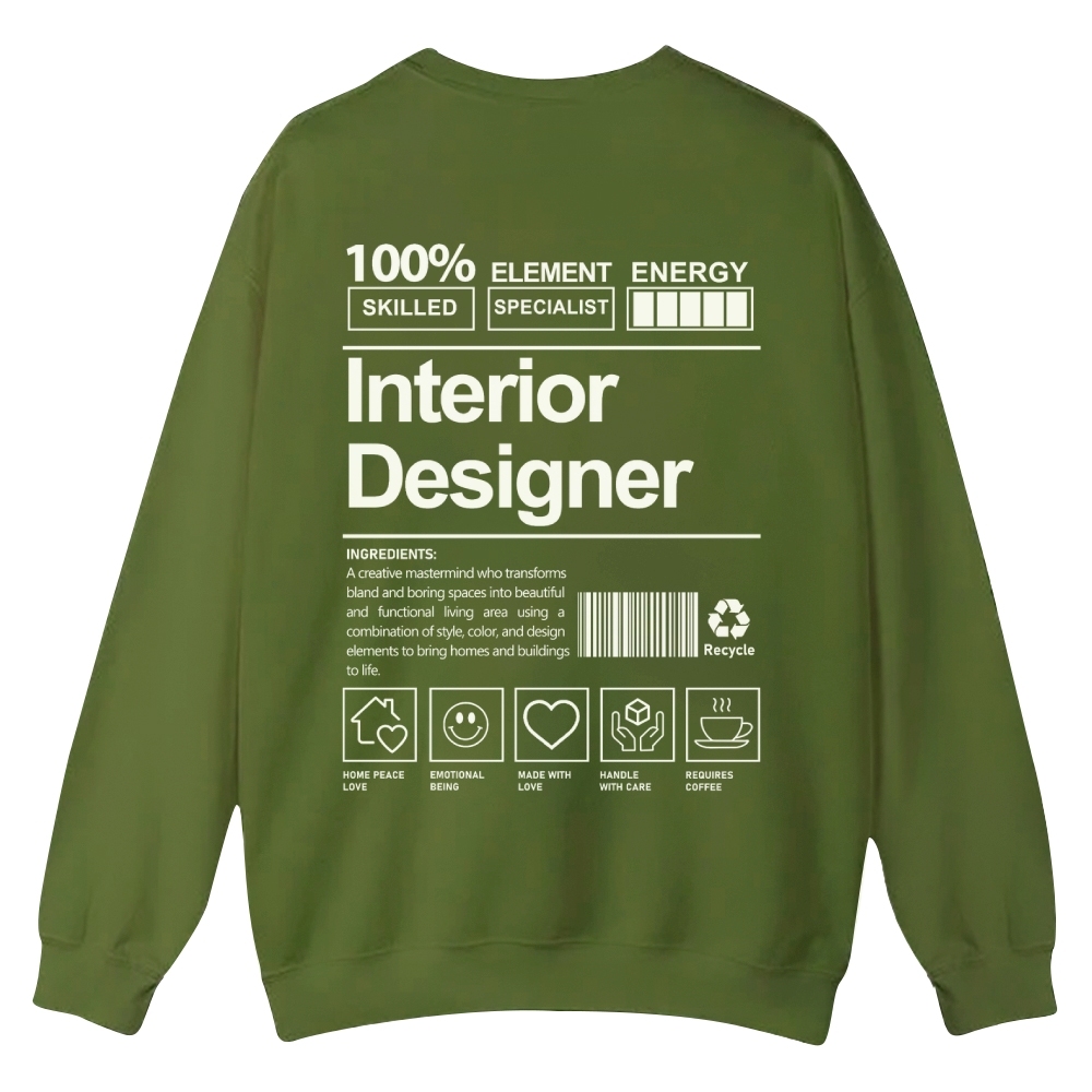 Interior Designer Printed Crew Neck Sweatshirt-moweekender