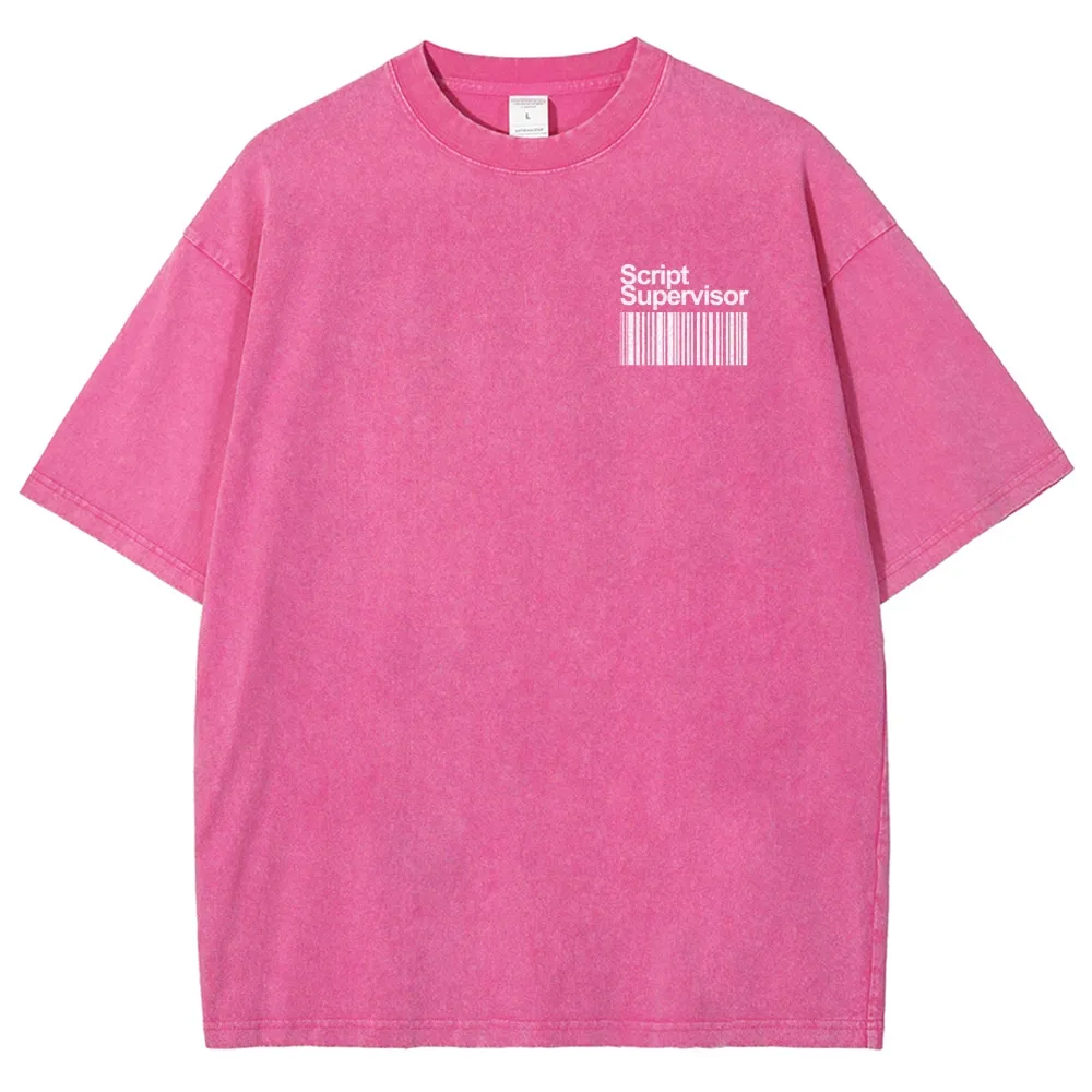 Script Supervisor Pattern Washed Vintage Short Sleeves T-Shirt-moweekender