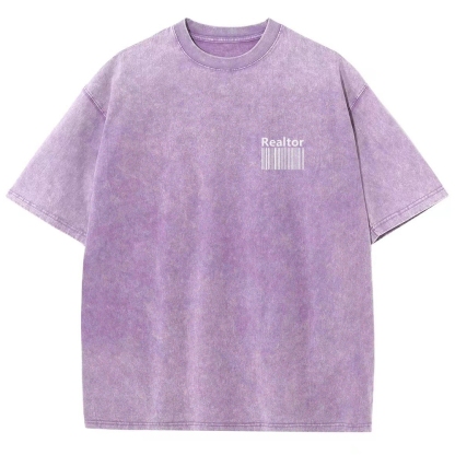 Realtor Vintage Snowflake Washed T-Shirt-moweekender