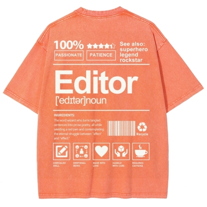 Editor Pattern Washed Vintage Short Sleeves T-Shirt-moweekender