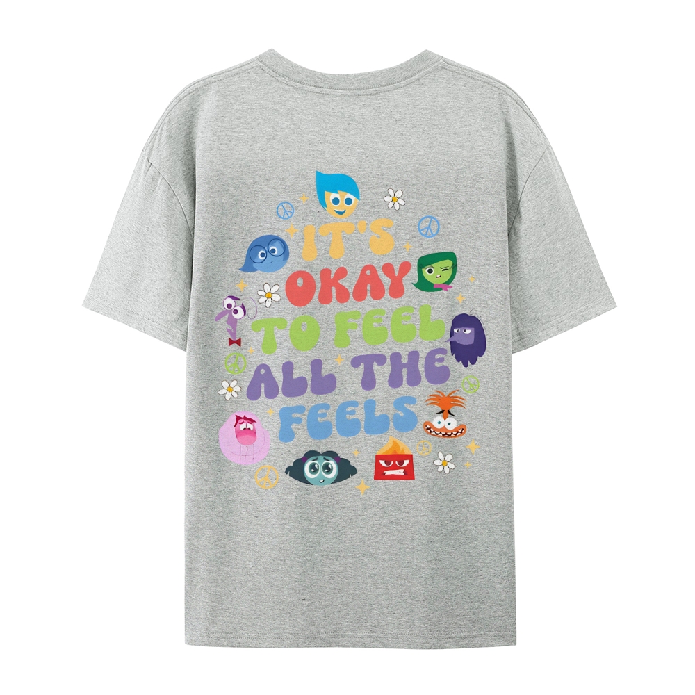 It's Okay To Feel All The Feels Casual Short Sleeve T-Shirt-moweekender