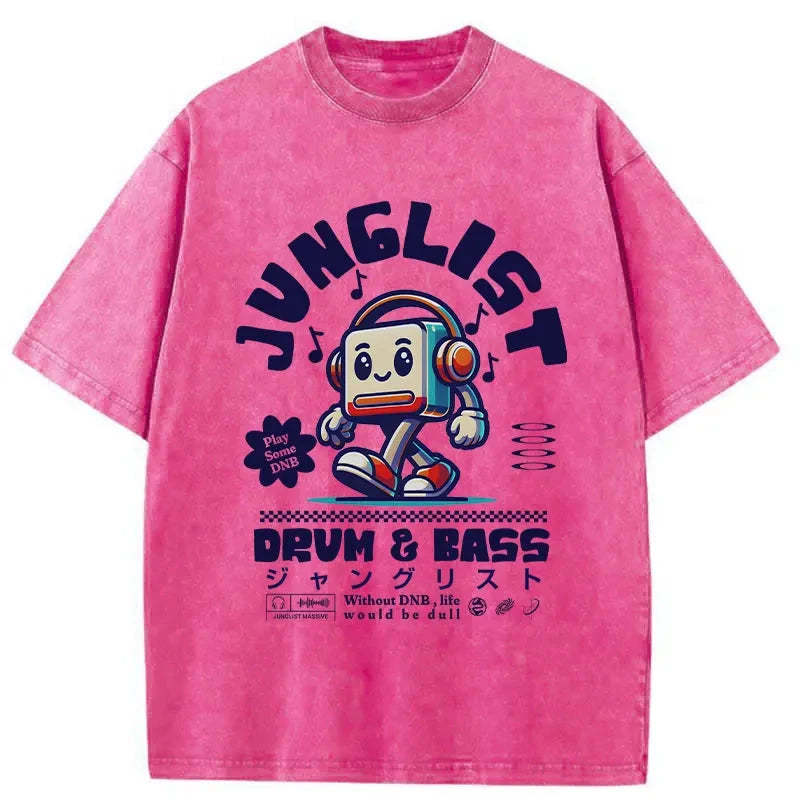 Junglist DNB Washed T-Shirt-moweekender