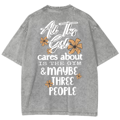 Cares About Is The Gym Unisex Fit Washed T-Shirt-moweekender