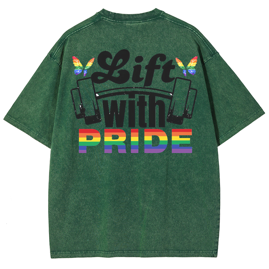 Pride Lift Unisex Vintage Washed Short Sleeve T-Shirt-moweekender