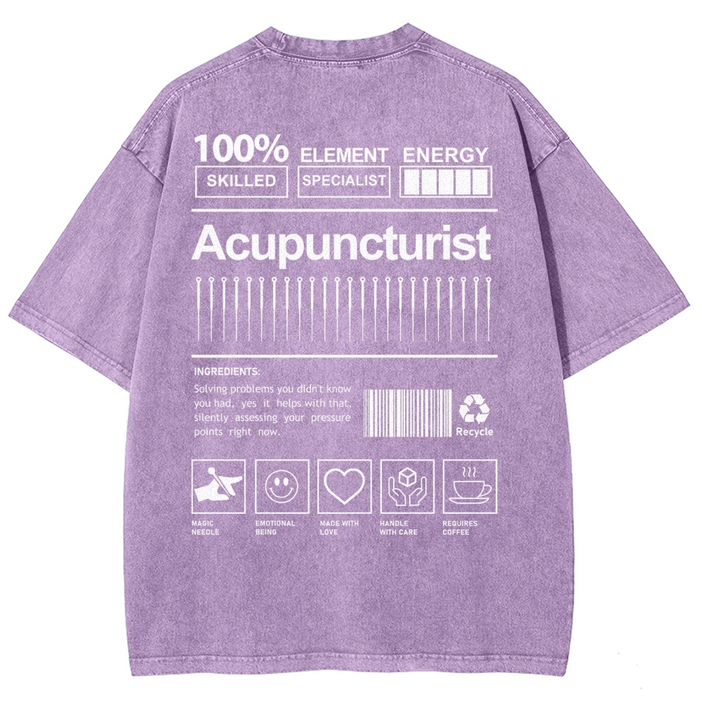 Acupuncturist Unisex Fit Washed T-Shirt-moweekender