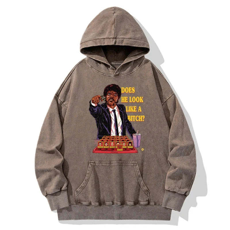 Does He Look Like a B*tch Washed Vintage Hoodie-moweekender