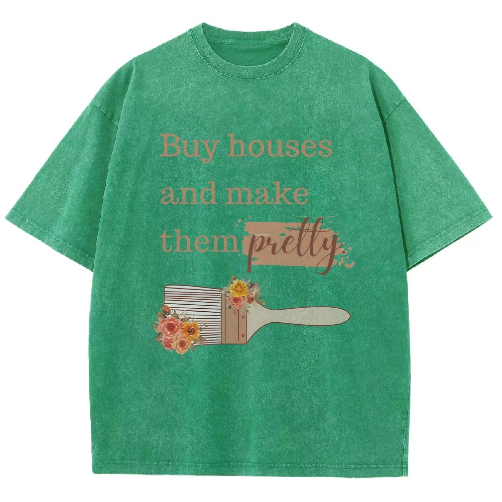 buy house Unisex Fit Washed T-Shirt-moweekender