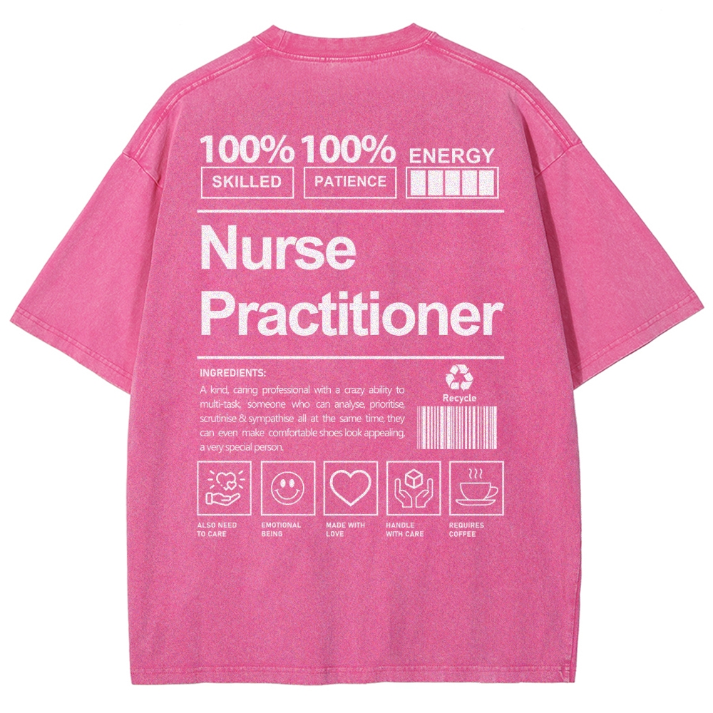 Nurse Practitioner Unisex Fit Washed T-Shirt-moweekender