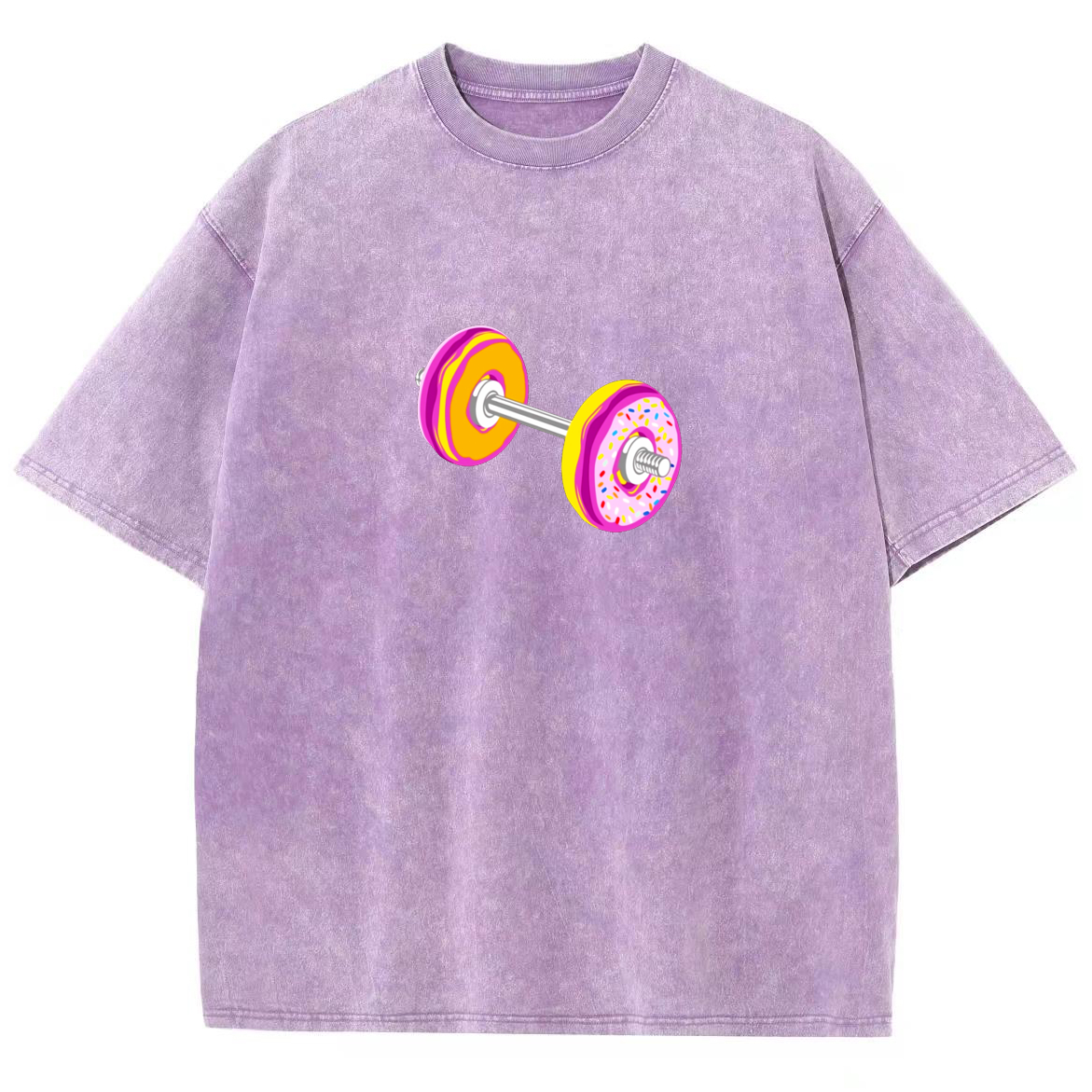 Barbell Donuts Unisex Washed T-Shirt-moweekender