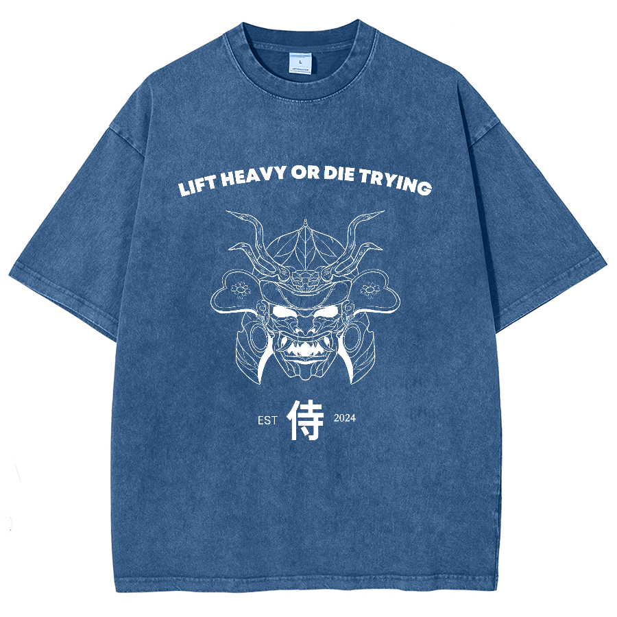 Lift Heavy Or Die Trying Unisex Fit Washed Oversized T-Shirt-moweekender