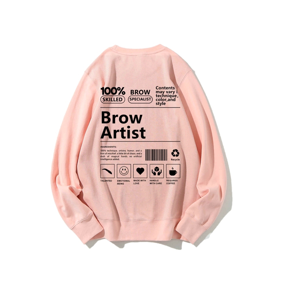 Brow Artist Casual Crewneck Sweatshirt-moweekender