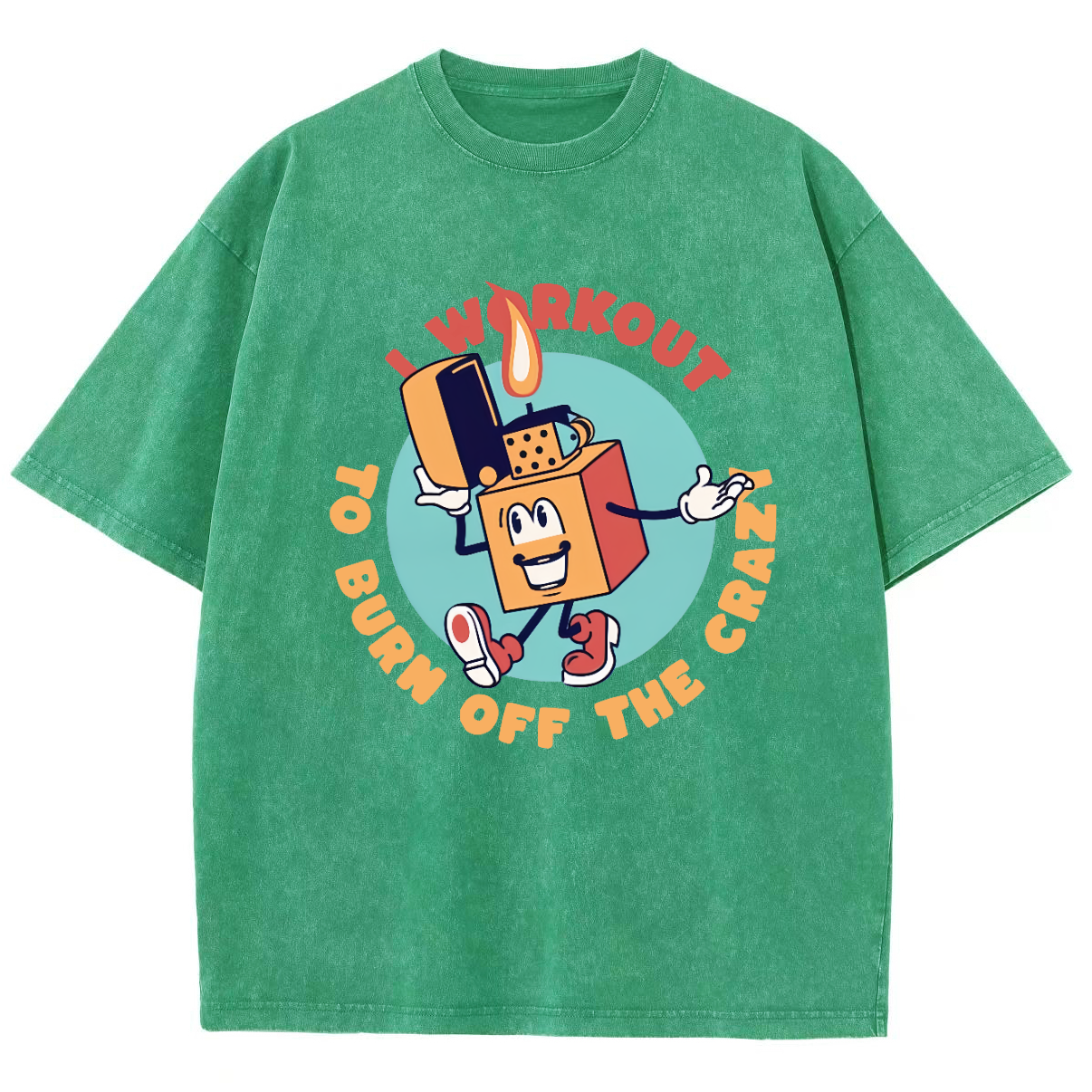 I Workout To Burn Off The Crazy Unisex Fit Washed T-Shirt-moweekender