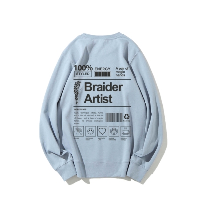 Braider Artist Casual Crewneck Sweatshirt-moweekender