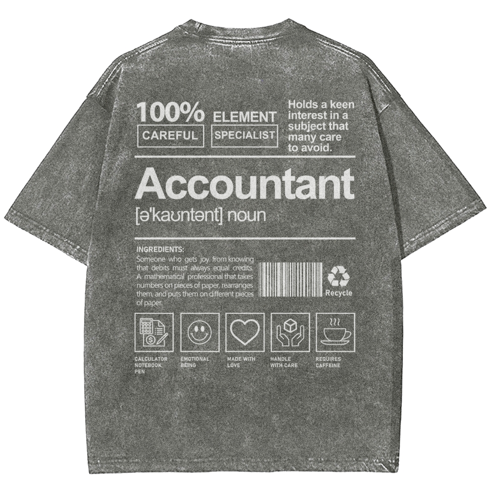 Accountant Unisex Fit Washed T-Shirt-moweekender