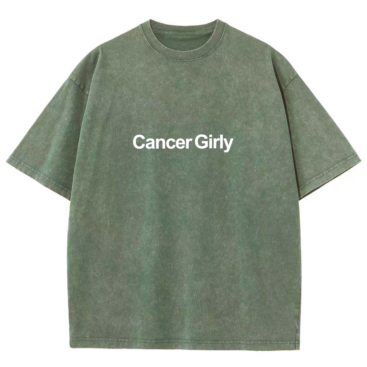 Cancer Girly Unisex Fit Washed Oversized T-Shirt-moweekender